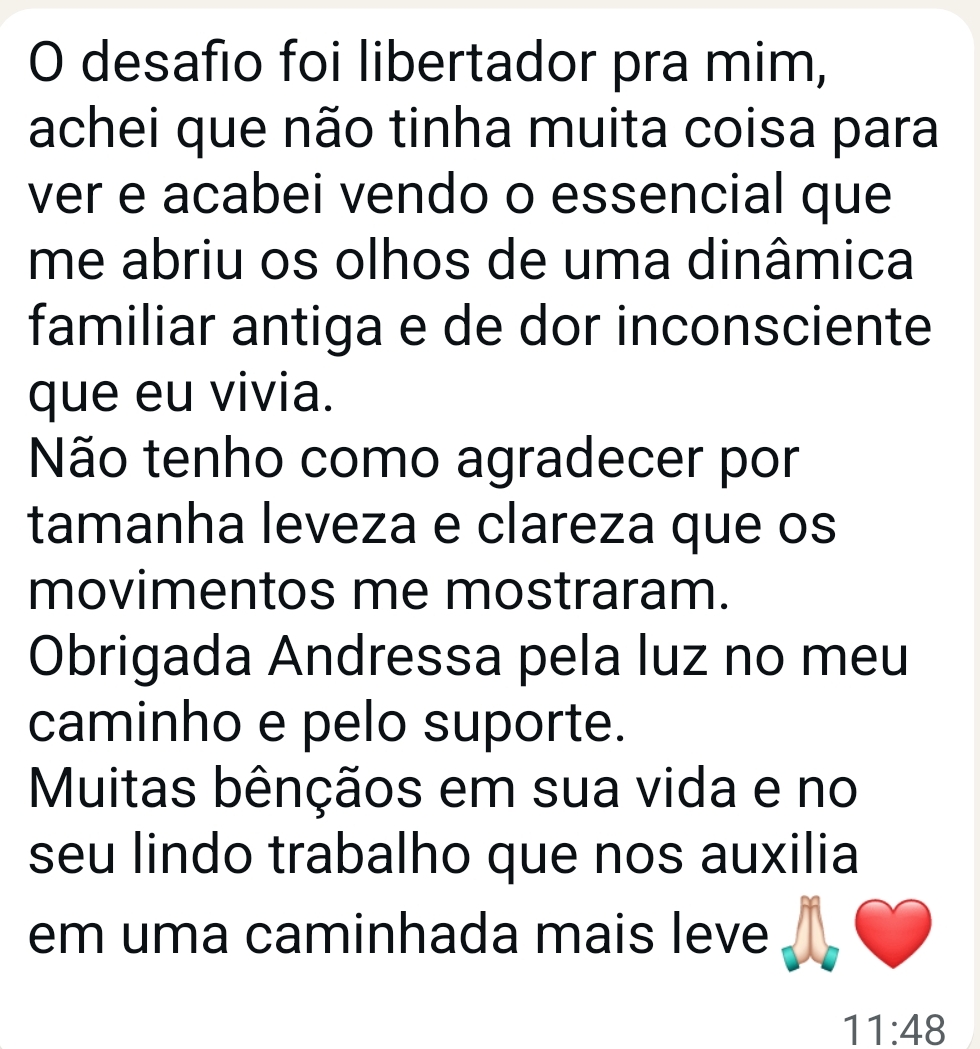 Depoimento 2 de aluna sobre o desafio